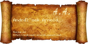 Andrásek Arnold névjegykártya