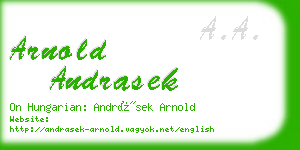 arnold andrasek business card
